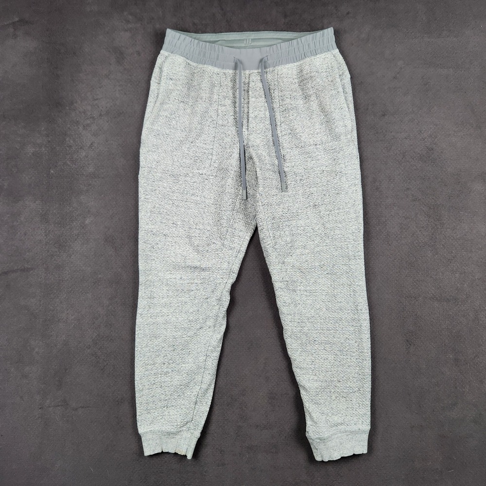 Lululemon At Ease Jogger Mens Large Gray Textured Knit Sweatpants LM5642S